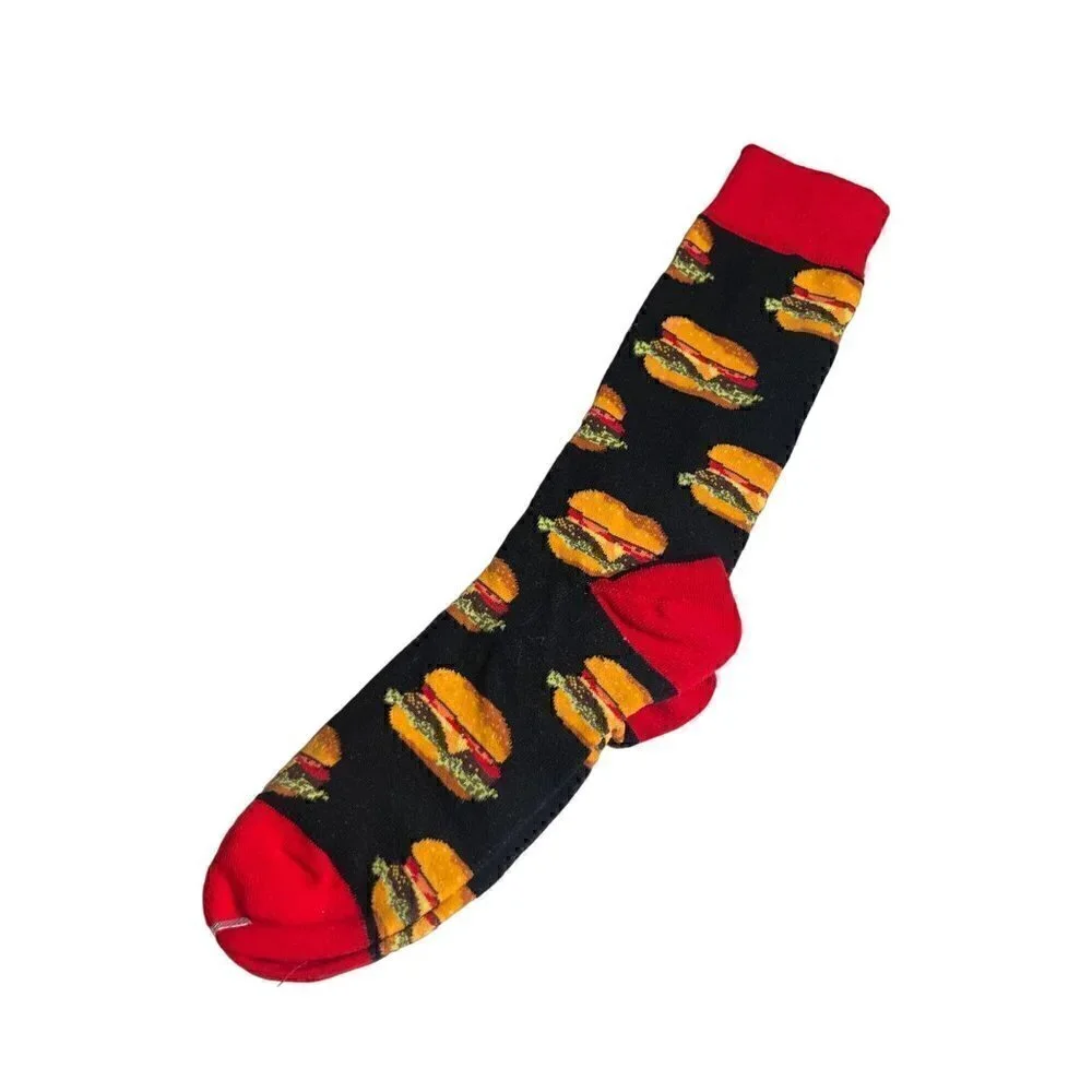 Socksmith Men's Crew Socks Good Burgers Cheeseburgers Fund Food Novelty Footwear